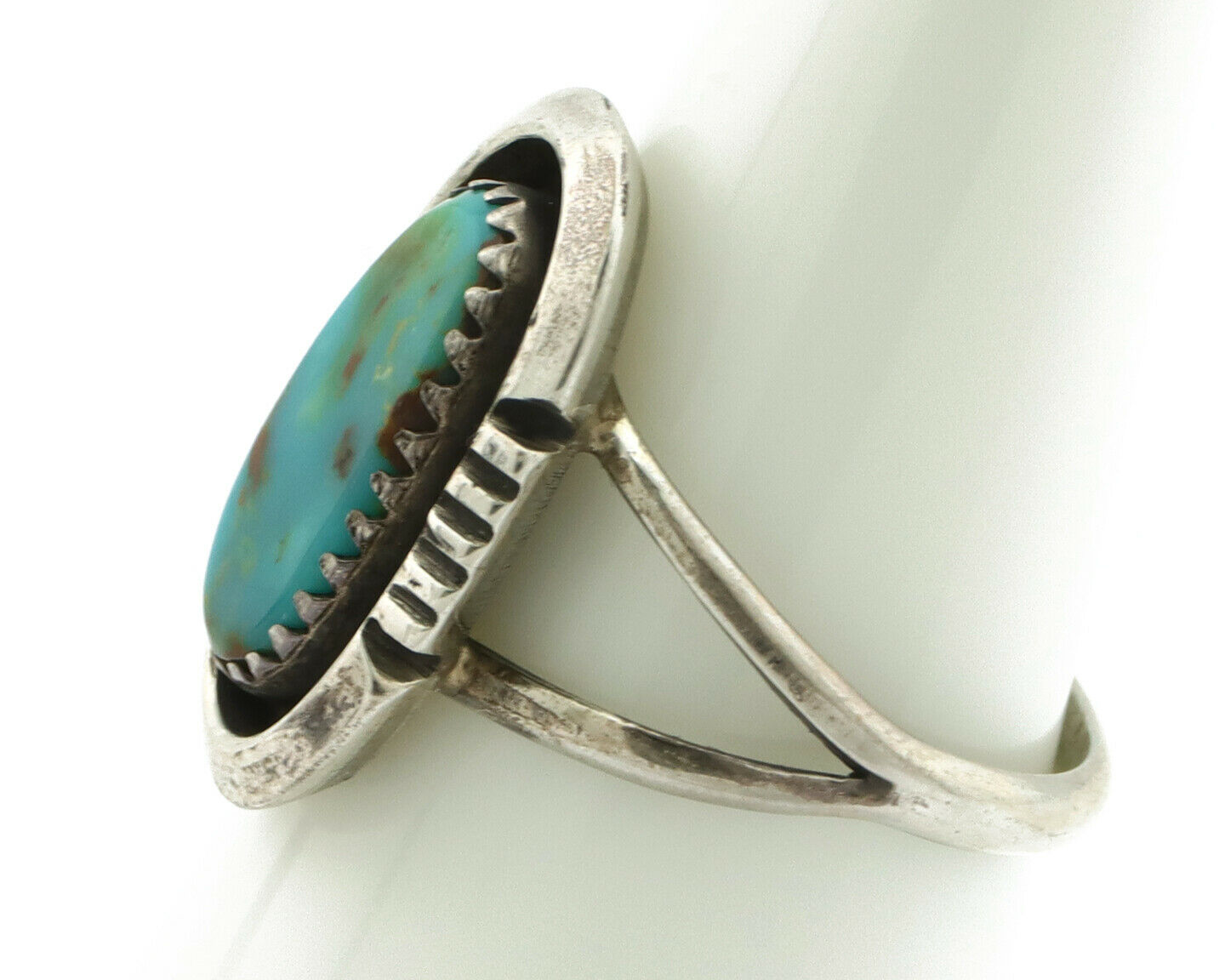 Navajo Ring .925 Silver Arizona Turquoise Native American Artist Handmade C.80's