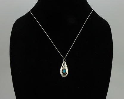 Navajo Pendant .925 Silver Blue Turquoise Native American C.80's