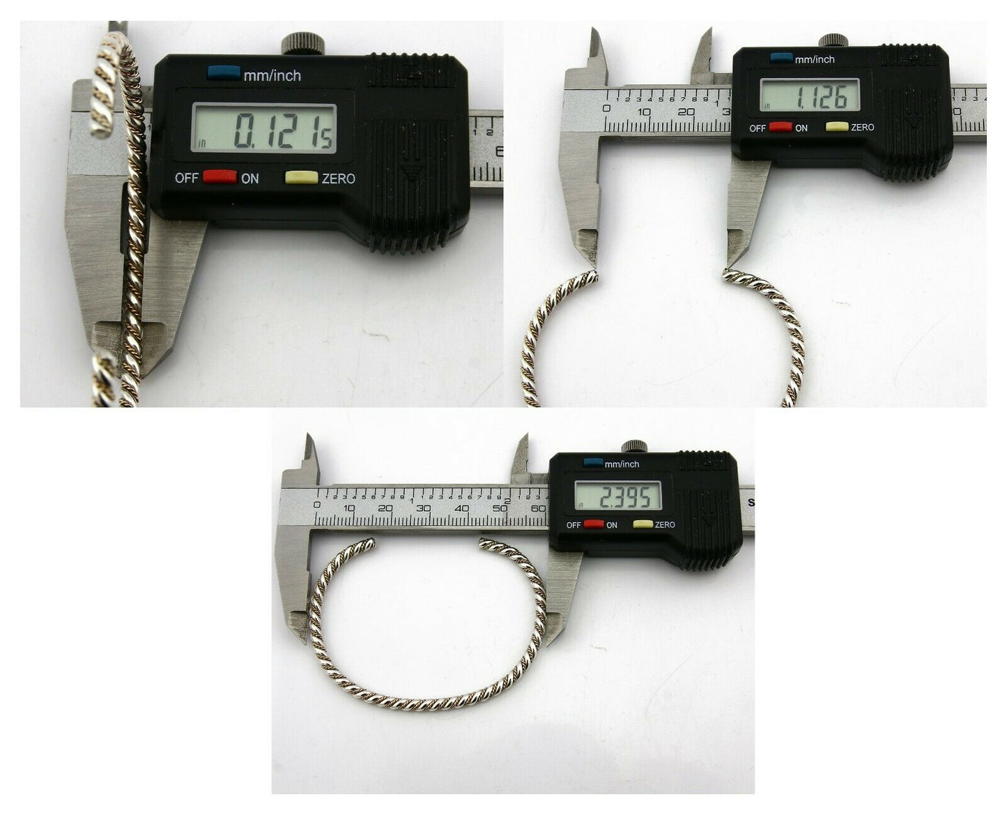 Navajo Bracelet .925 Silver Braided Twisted Artist Tahe C80's 3.0mm Wide