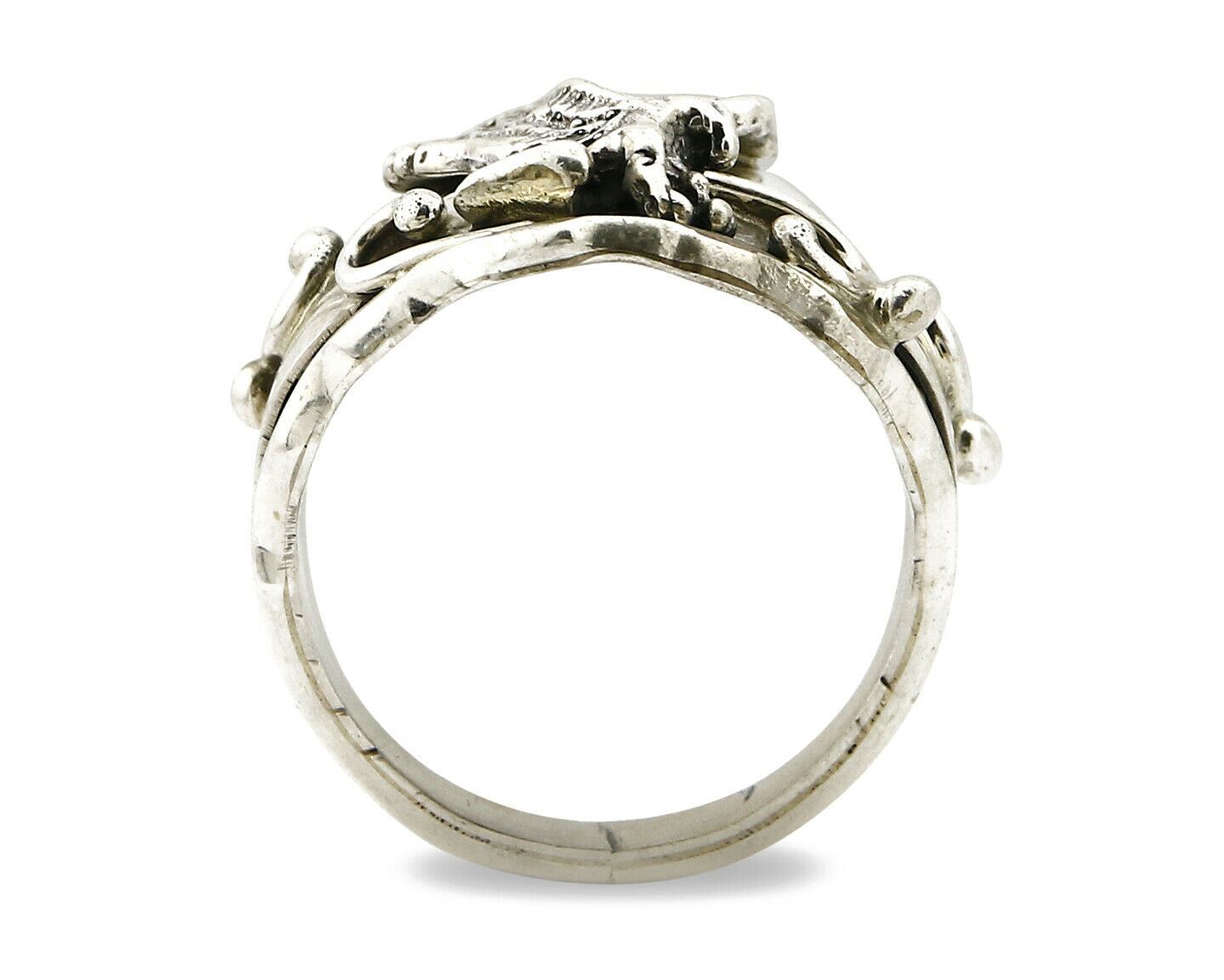 Navajo Eagle Ring .925 SOLID Silver Handmade Signed Artist S Circa 1980's