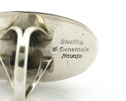 Navajo Ring .925 Silver Kingman Turquoise Signed William Denetdale C.80's