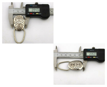 Navajo Key Chain .925 Silver Hand Stamped Native American Artist C.80s