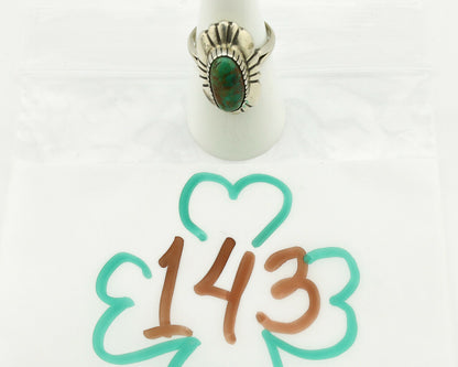 Navajo Ring .925 Silver Green Turquoise Artist Signed M Montoya C.80's
