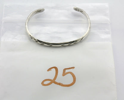 Navajo Bracelet .925 Silver Hand Stamped Arrow Head Artist V Montoya C.80's