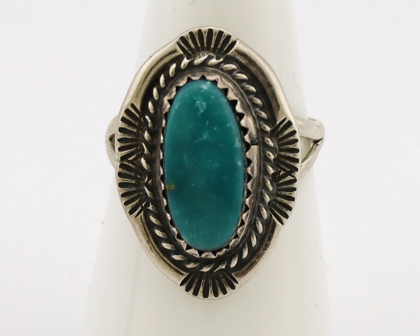 Navajo Ring .925 Silver Turquoise Mountain Native American Artist C.1980's
