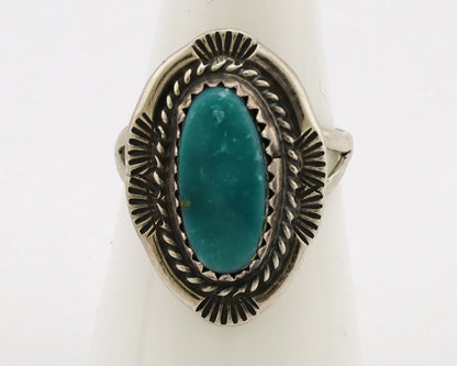 Navajo Ring .925 Silver Turquoise Mountain Native American Artist C.1980's