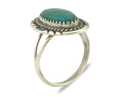 Navajo Ring .925 Silver Natural Turquoise Native American Artist C.1980's