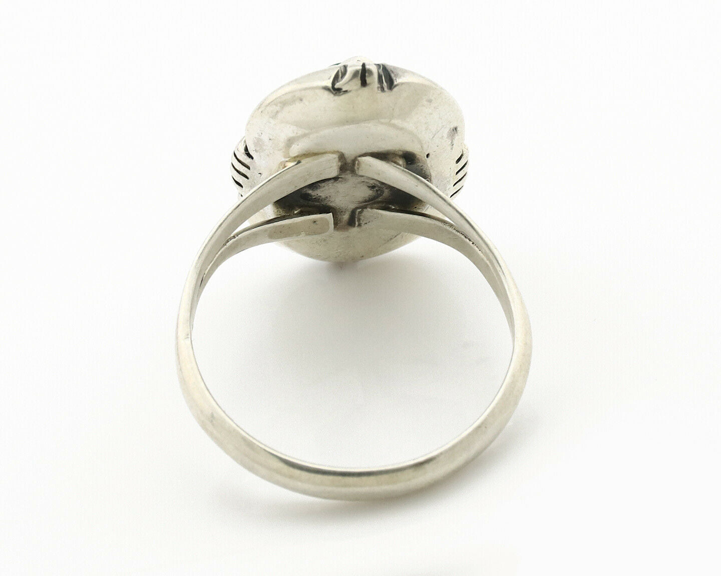 Navajo Ring .925 Silver Kingman Turquoise Handmade Native American Artist C.80's