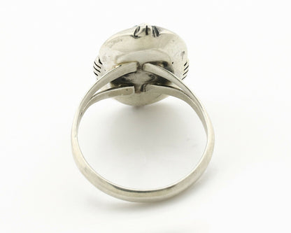 Navajo Ring .925 Silver Kingman Turquoise Handmade Native American Artist C.80's