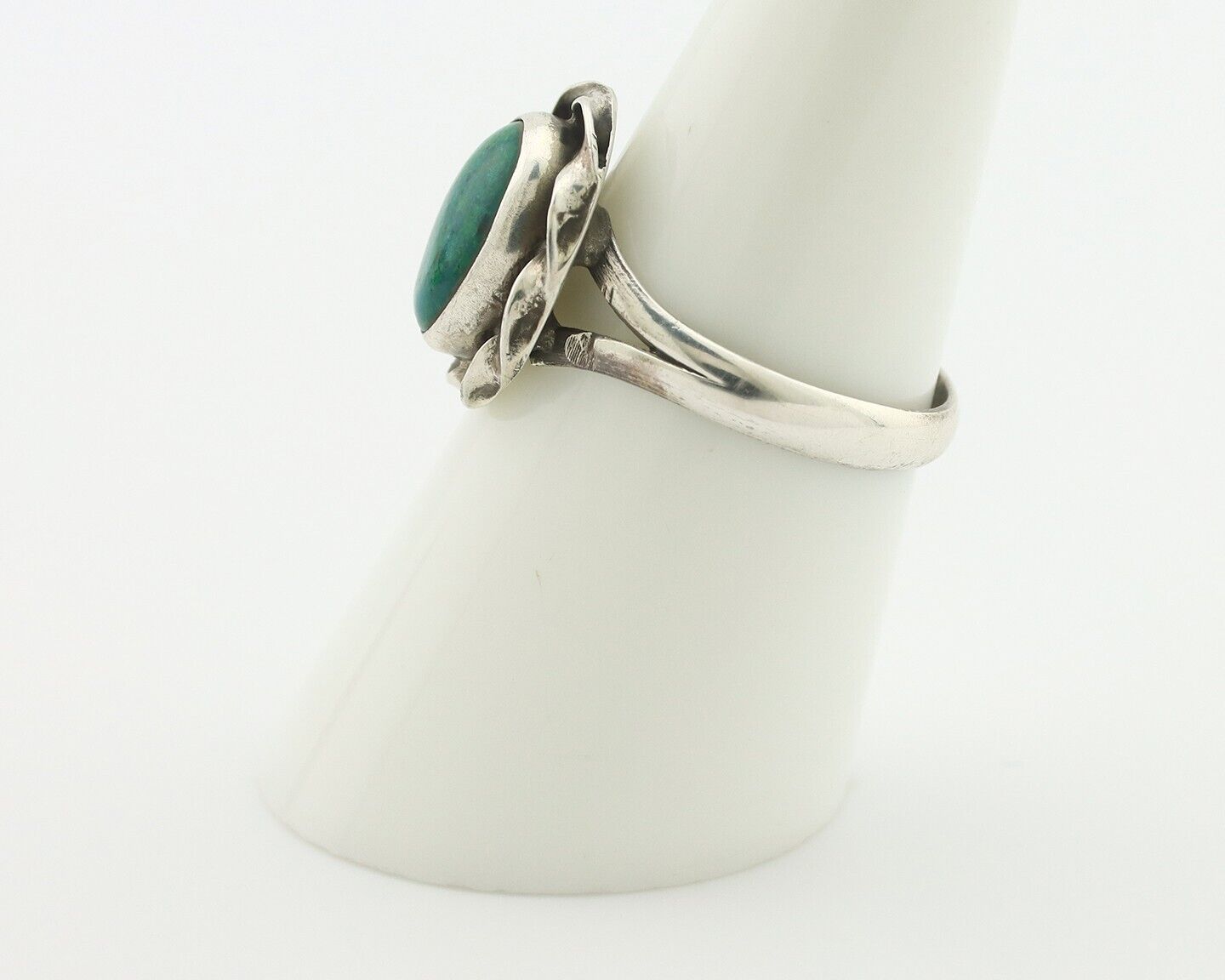 Navajo Handmade Ring .925 Silver Kingman Turquoise Native Artist C.80's