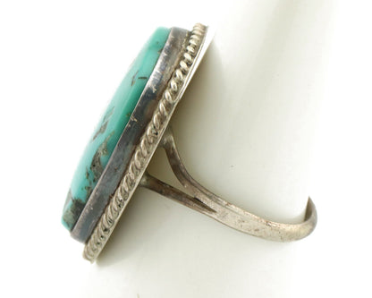 Navajo Ring 925 Silver Globe Turquoise Native American Artist C.1980's