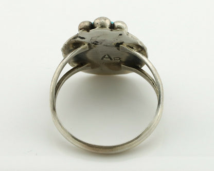 Navajo Ring .925 Silver Blue Turquoise Artist Signed Anna Begay C.1980's