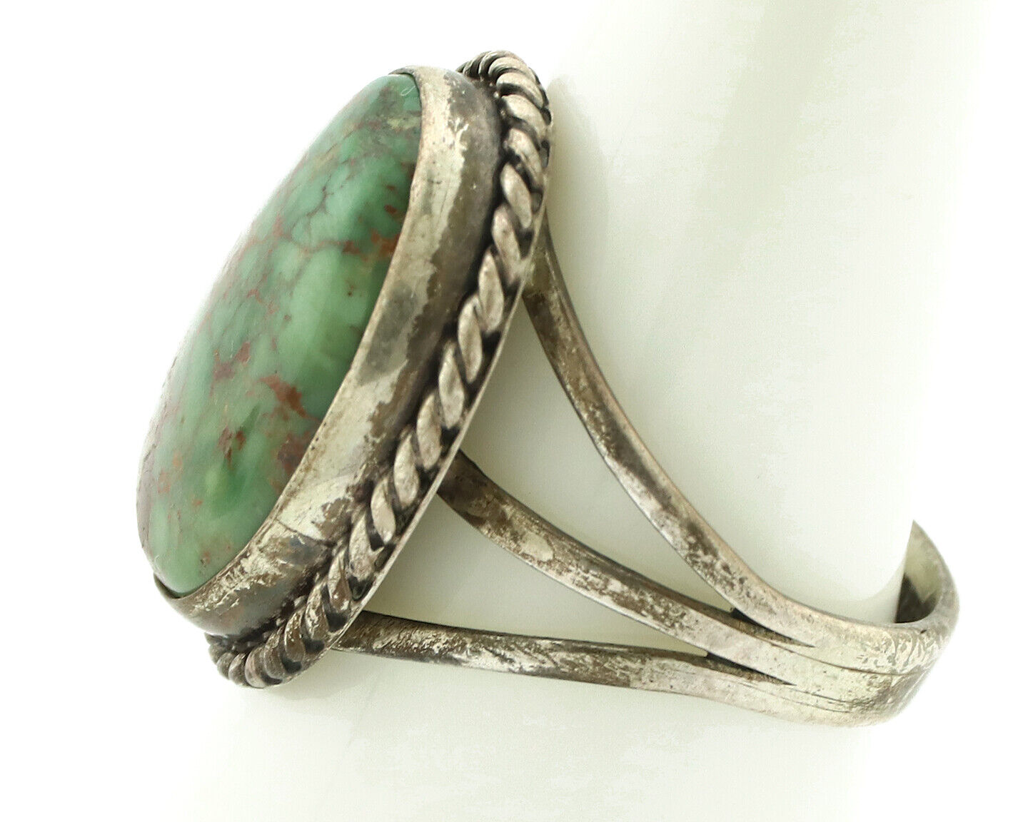 Navajo Ring 925 Silver Red Spiderweb Turquoise Native American Artist C.80's