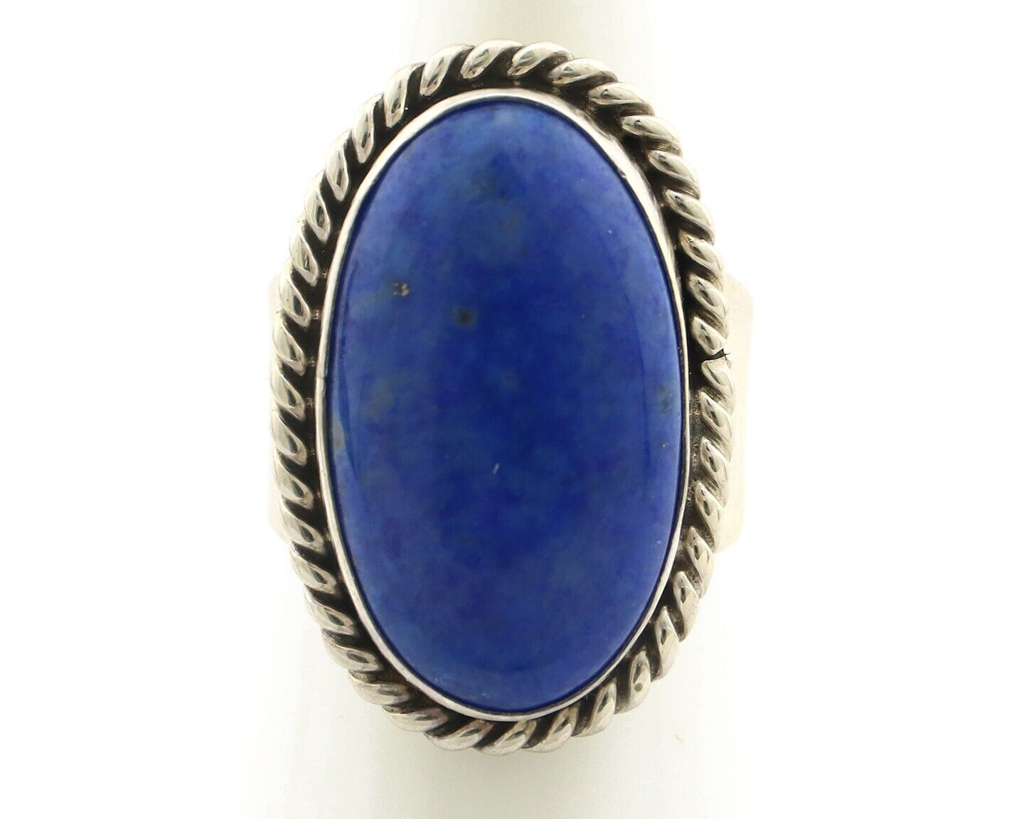Navajo Ring 925 Silver Natural Lapis Artist Signed Wilbur Musket Jr C.80's