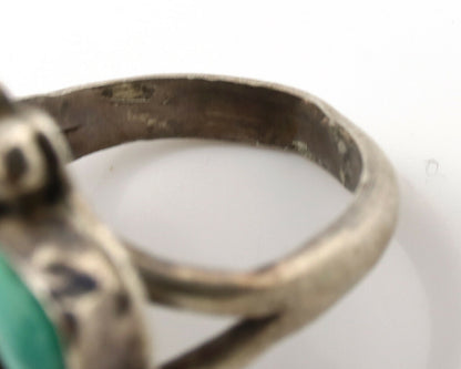 Navajo Ring .925 Silver Kingman Turquoise Artist Signed AG C.80's