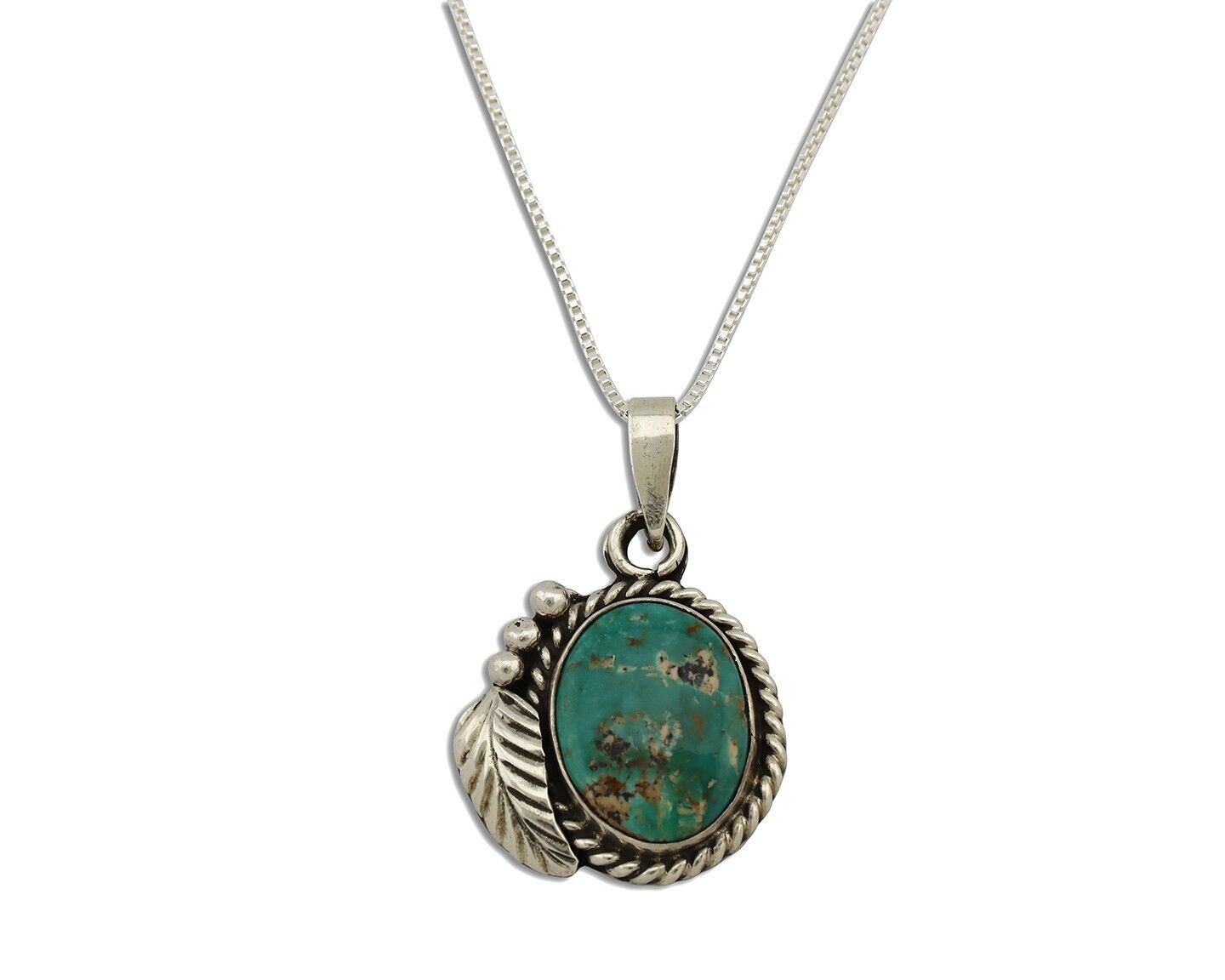 Navajo Necklace 925 Silver Arizona Turquoise Native American Artist Signed C80's
