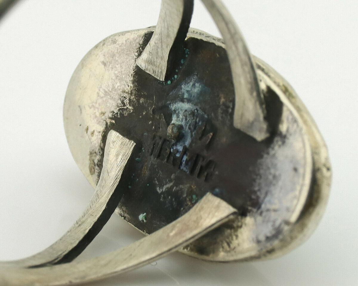 Navajo Ring .925 Silver Natural Turquoise Artist Signed Native American C.80's