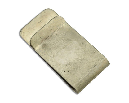 Navajo Money Clip 925 Silver & 999 Nickel Natural Turquoise & Coral Artist C80