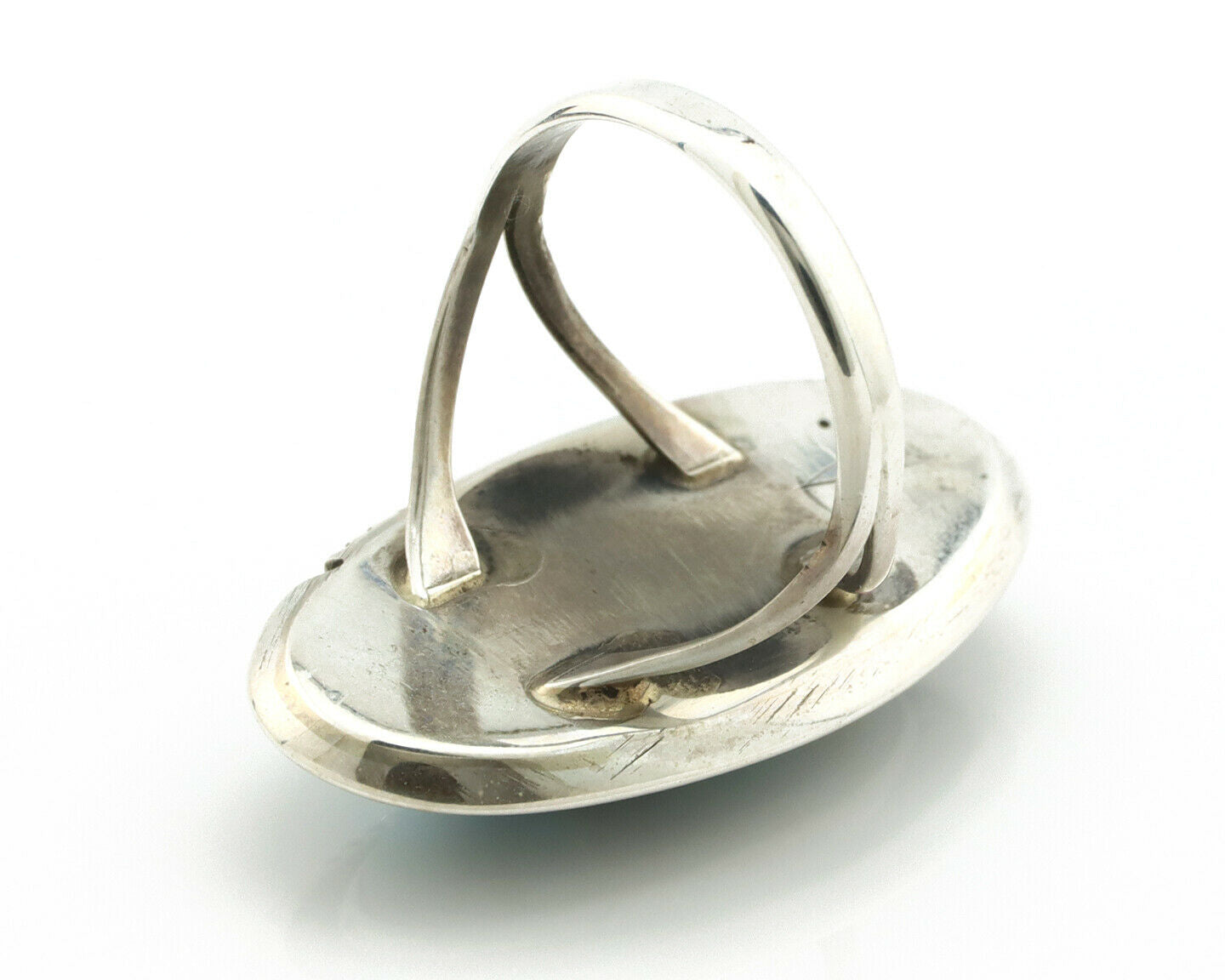 Navajo Ring .925 Silver Blue Turquoise Native American Artist Handmade C.80's