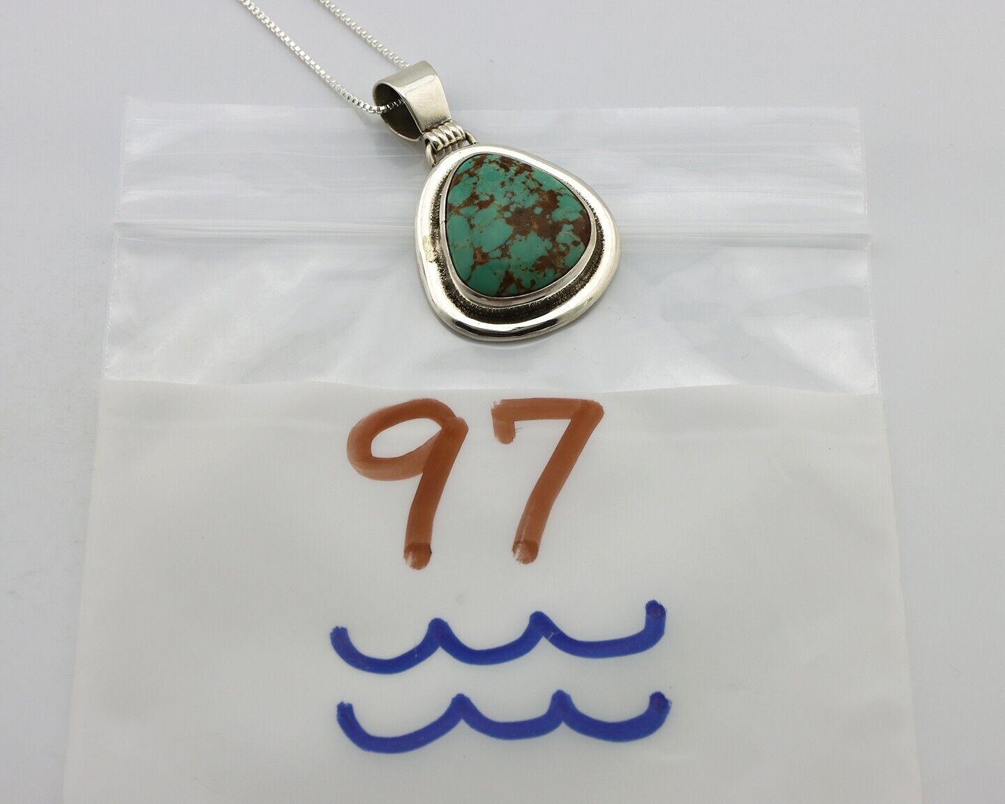 Navajo Necklace 925 Silver Arizona Turquoise Native American Artist Signed C80's