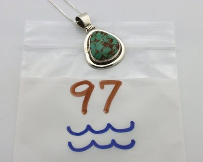 Navajo Necklace 925 Silver Arizona Turquoise Native American Artist Signed C80's