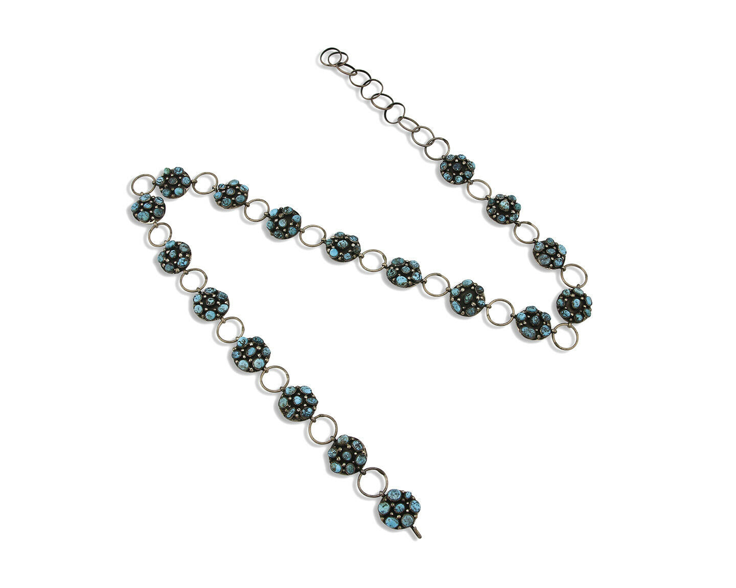 Navajo Concho Belt .925 Silver Rare Gleeson Turquoise Artist Native C. 80's