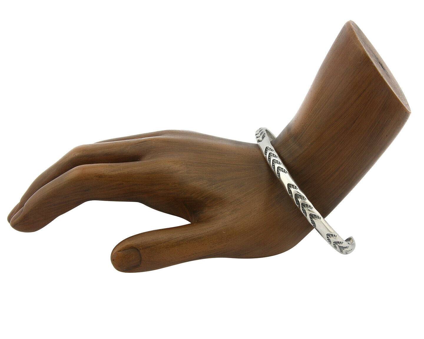 Navajo Bracelet .925 Silver Hand Stamped Arrow Head Artist I Montoya C.80's