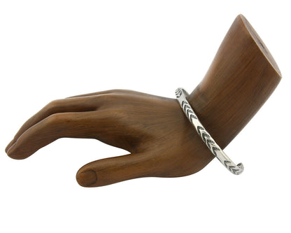 Navajo Bracelet .925 Silver Hand Stamped Arrow Head Artist I Montoya C.80's