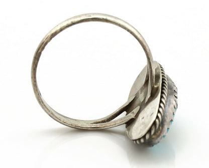 Navajo Ring .925 Silver Blue Turquoise Native American Artist C.1980's