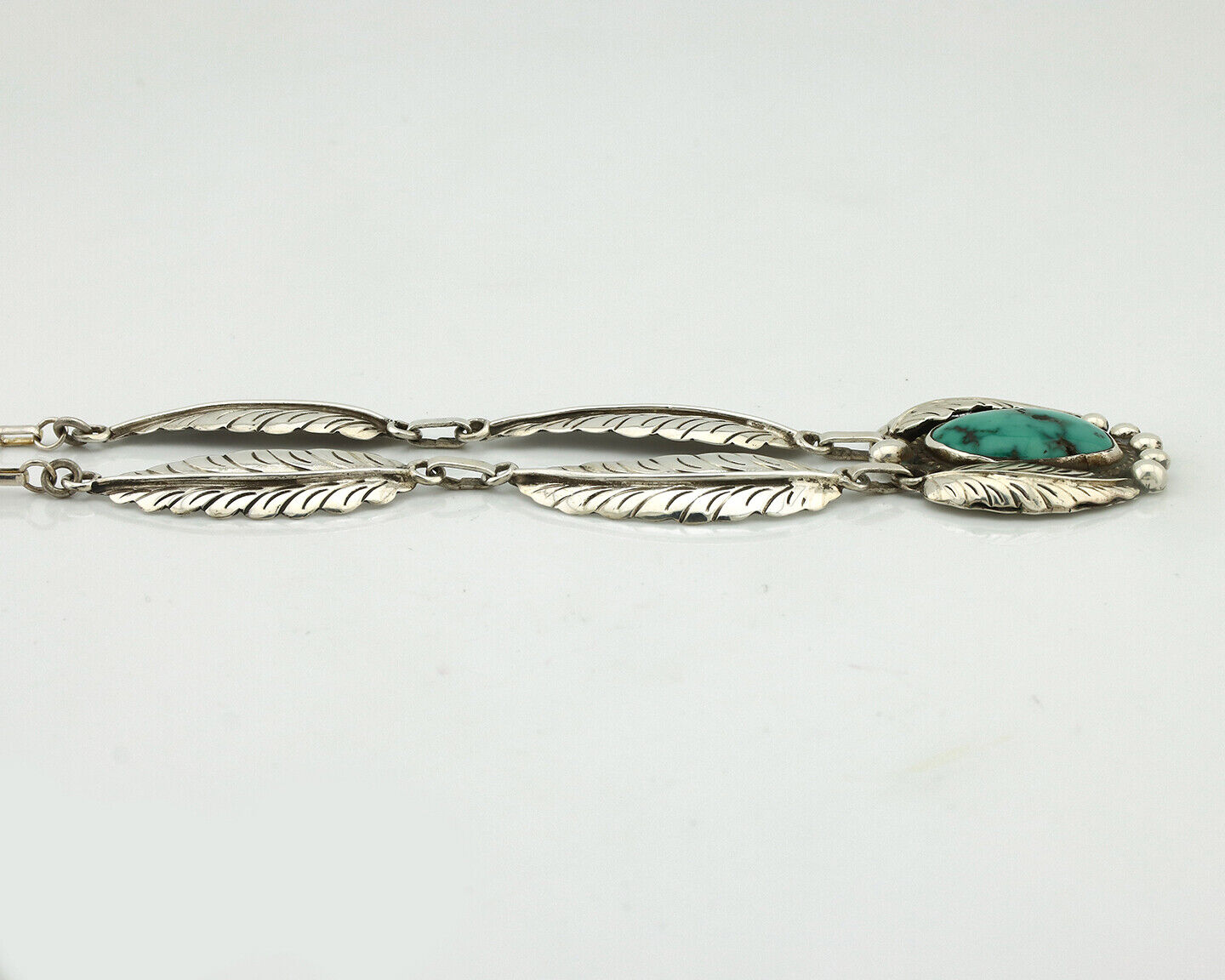 Navajo Necklace 925 Silver Blue Turquoise Artist Signed C Montoya C.80's
