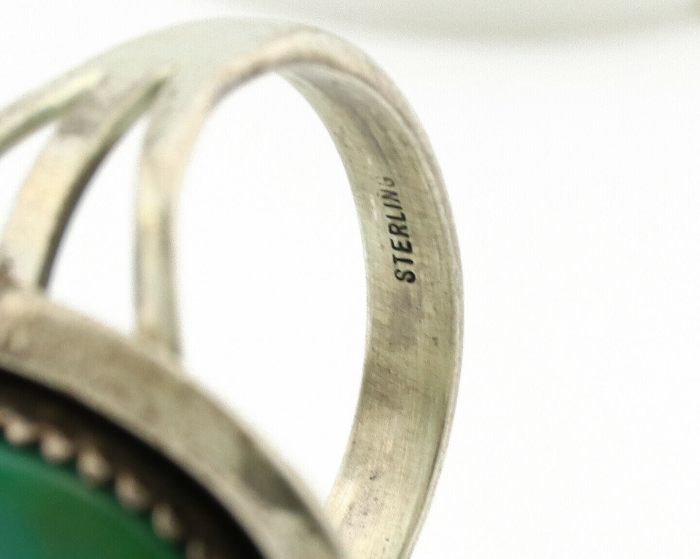 Navajo Ring .925 Silver Royston Turquoise Native American Artist C.1980's