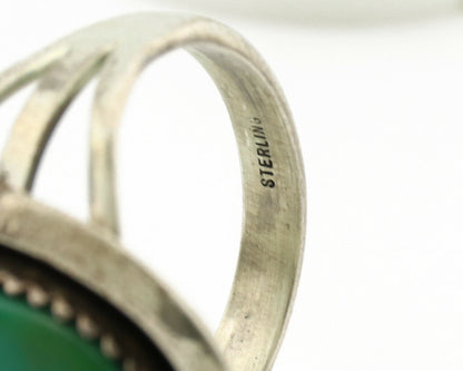 Navajo Ring .925 Silver Royston Turquoise Native American Artist C.1980's