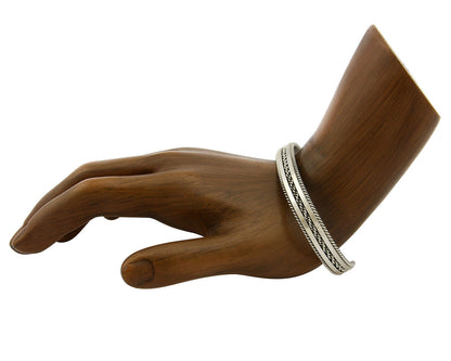 Navajo Bracelet .925 Silver Handmade Cuff Artist Signed TAHE C.80's