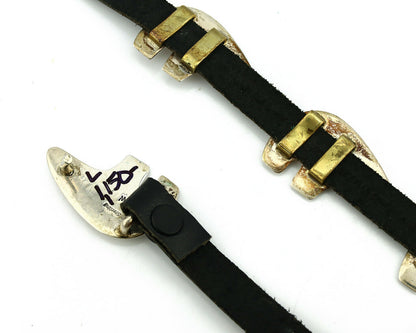 Navajo Concho Belt .925 Silver Native American Bear Signed GW C.80's