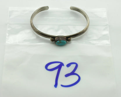 Navajo Bracelet .925 Silver Blue Turquoise Native American Artist C.80's