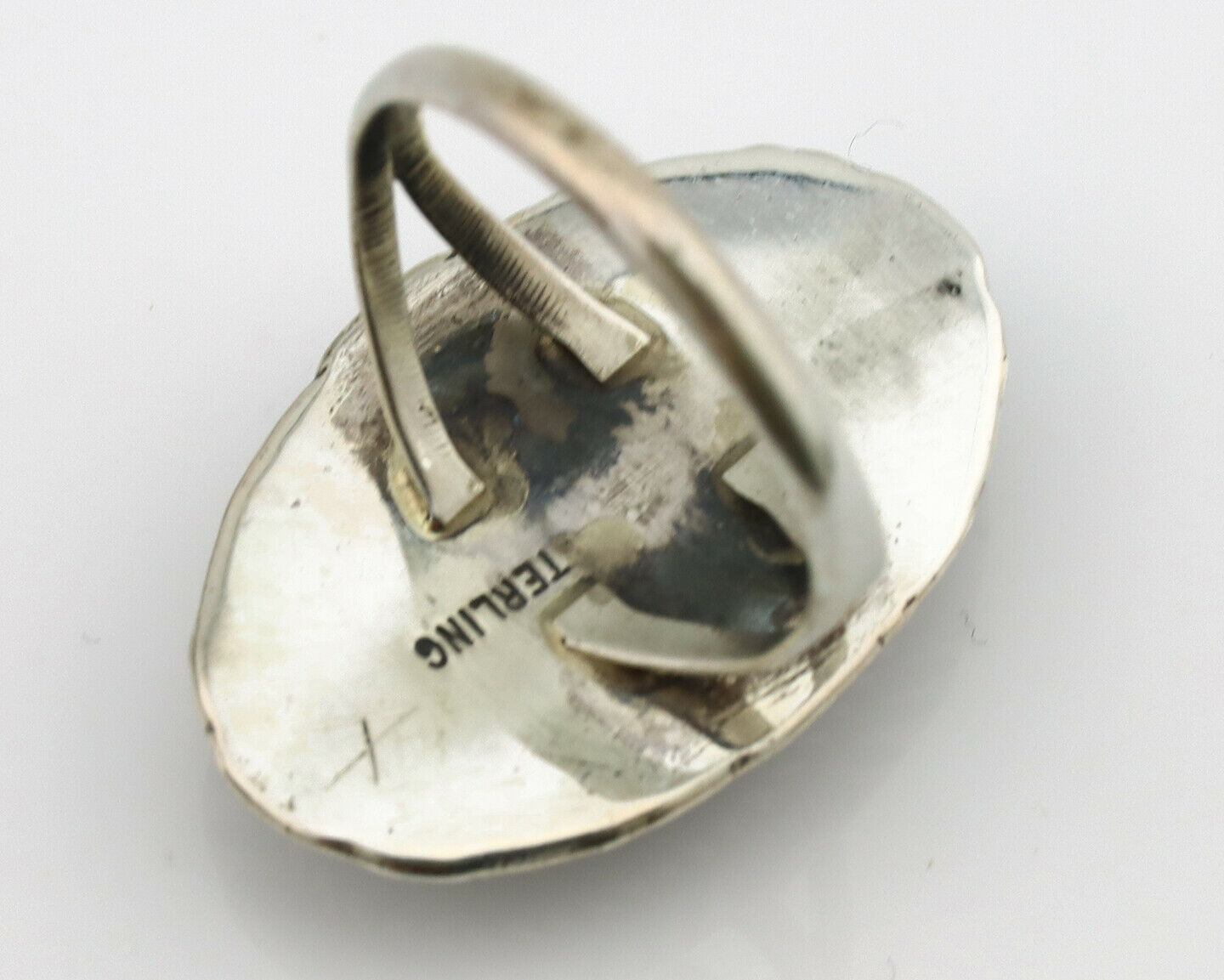 Navajo Ring .925 Silver Nevada Turquoise Native American Artist C.1980's