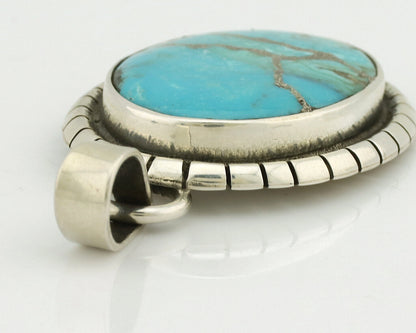 Navajo Necklace .925 Silver Turquoise Native American Artist C.1980's