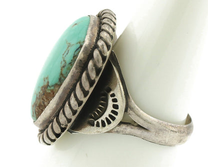 Navajo Ring .925 Silver Natural Blue Turquoise Native American Artist C.80's