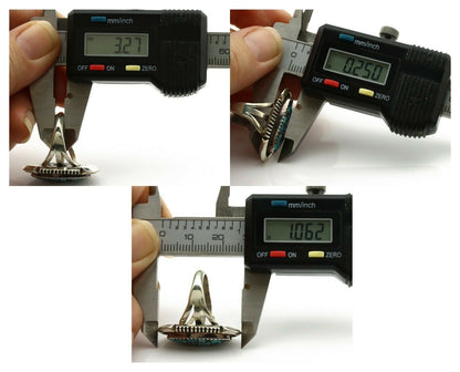 Navajo Ring .925 Silver Spiderweb Turquoise Artist Signed B C.1980's