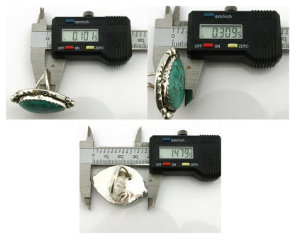 Navajo Ring .925 Silver Turquoise Mountain Native American Artist C.80's