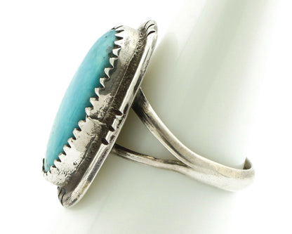 Navajo Ring .925 Silver Blue Turquoise Native American Artist Handmade C.80's