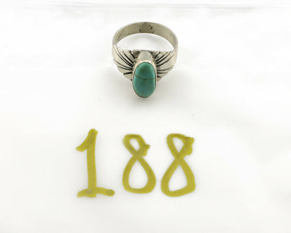 Navajo Ring .925 Silver Kingman Turquoise Artist Signed Apache C.80's