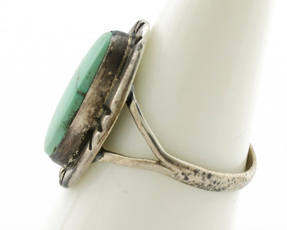 Navajo Ring 925 Silver Blue Turquoise Artist Signed C.80s