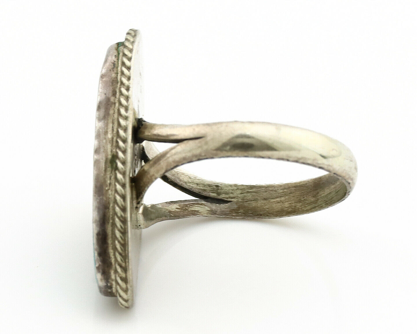 Navajo Ring .925 Silver Nevada Turquoise Native American Artist C.1980's