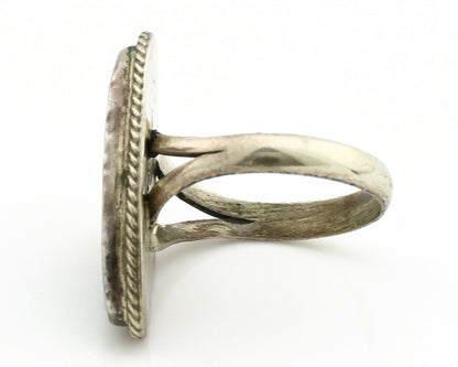 Navajo Ring .925 Silver Nevada Turquoise Native American Artist C.1980's