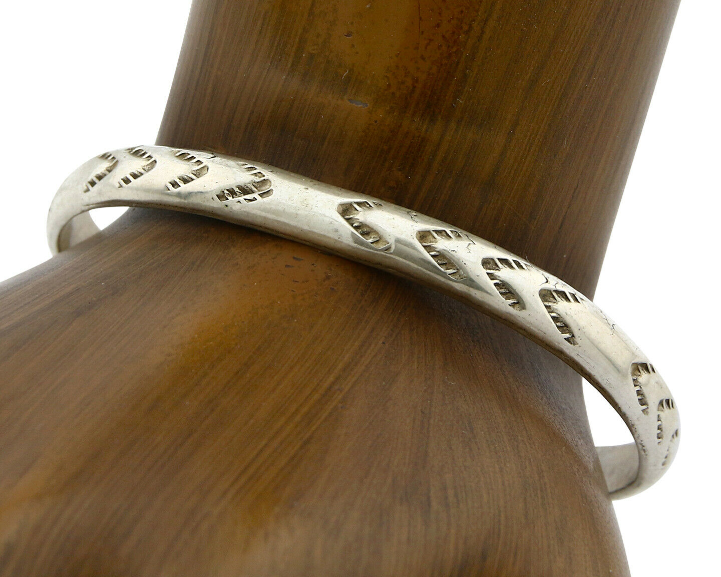 Navajo Bracelet .925 Silver Hand Stamped Artist Signed Montoya C.80's