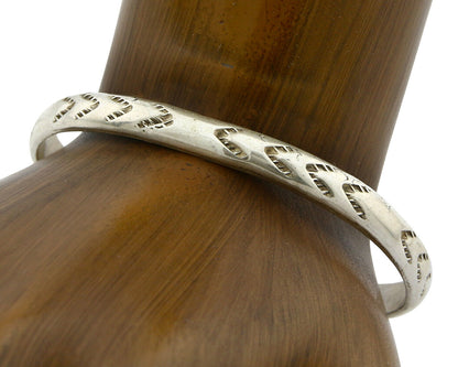 Navajo Bracelet .925 Silver Hand Stamped Artist Signed Montoya C.80's
