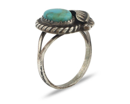 Navajo Handmade Ring 925 Silver Kingman Turquoise Native Artist C.80's