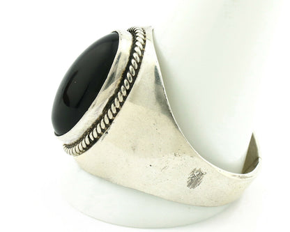 Navajo Ring .925 Silver Handmade Black Onyx Native American Artist C.80's
