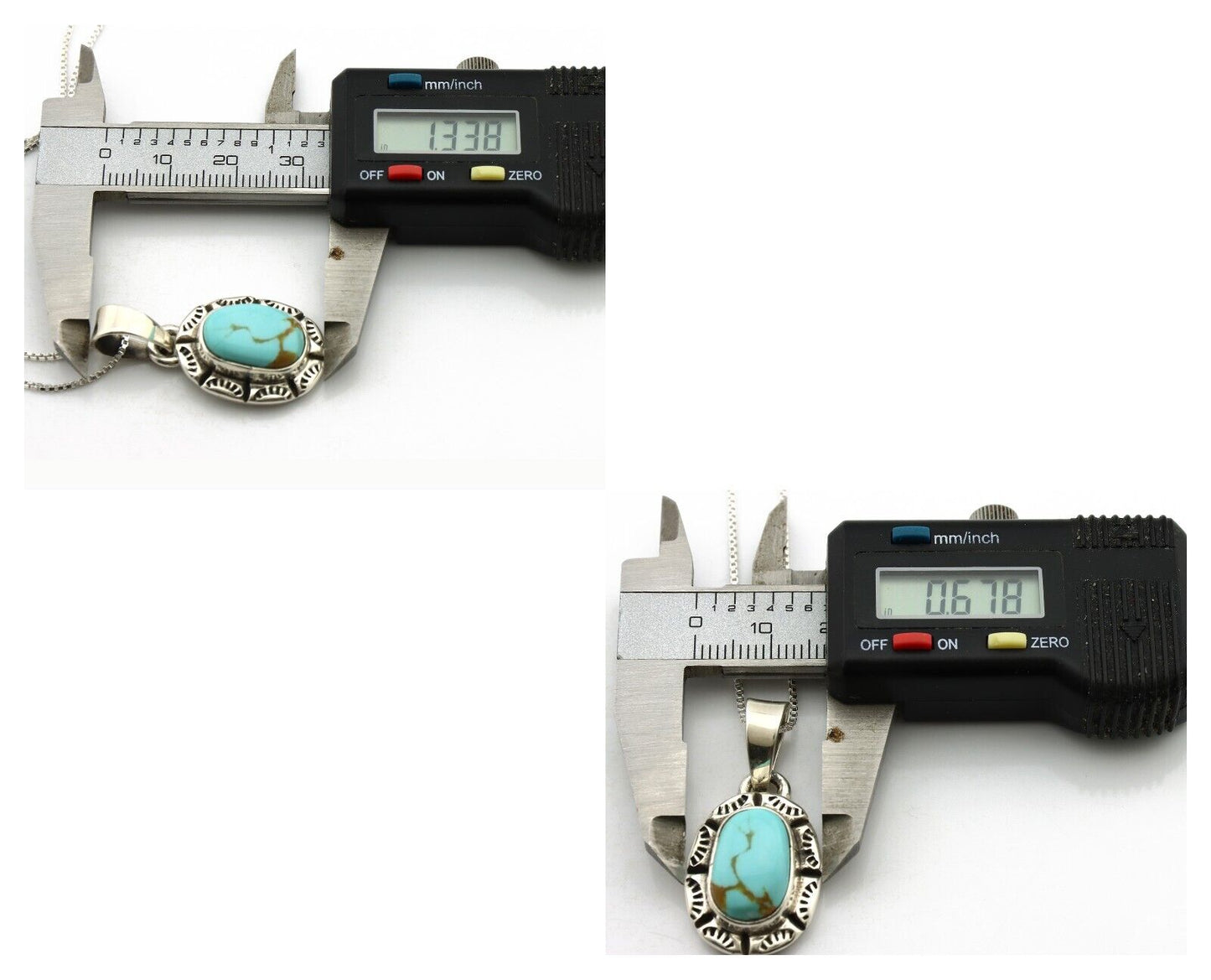 Navajo Necklace 925 Silver Kingman Turquoise Artist Signed Gecko C.80's